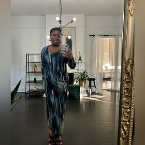 Plus size bodycon multi-color dress